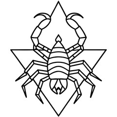 Crystal Prism Scorpion Line Drawing