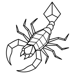 Crystal Prism Scorpion Line Drawing