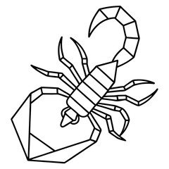 Crystal Prism Scorpion Line Drawing