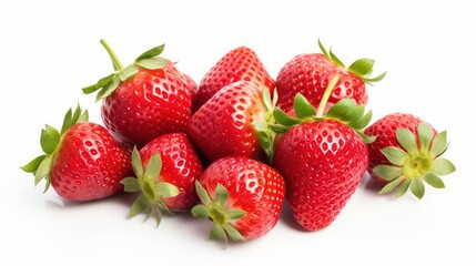 Strawberries isolated on a white background.