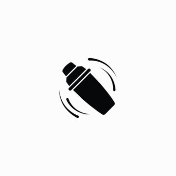 Gym protine shaker icon with dynamic motion lines.