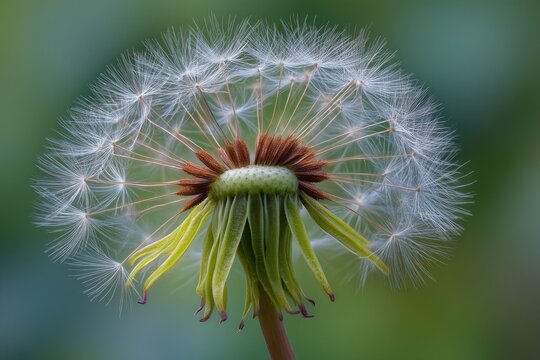 Close-up of a dandelion seed head
