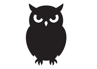 owl logo silhouette vector design, owl logo icon silhouette, tree branch night owl logo silhouette vector, owl silhouette vector style isolated on white background