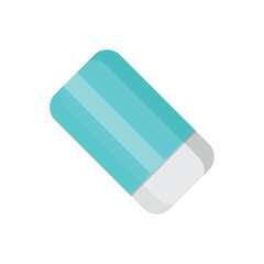 Eraser icon in flat style. Stationery tool vector illustration on isolated background. Rubber office tool sign business concept.