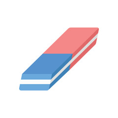 Eraser icon in flat style. Stationery tool vector illustration on isolated background. Rubber office tool sign business concept.