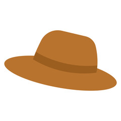 Classic Brown Fedora Hat Vector Illustration