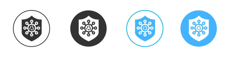 Fototapeta premium Virus protection shield icon Editable flat style, illustration icons
