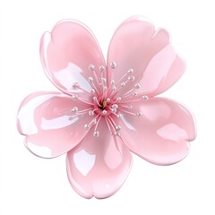 Fototapeta premium Detailed, glossy pink cherry blossom