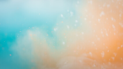 Abstract Teal and Orange Watercolor Background Texture