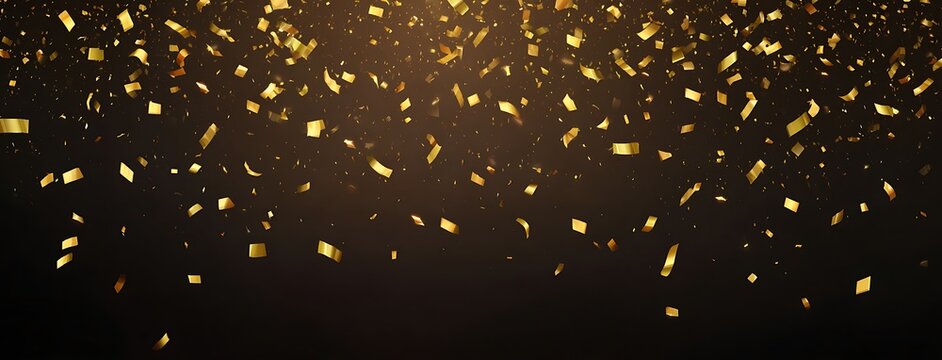 Golden Confetti Celebration Background Design for Festive Events and Party Invitations