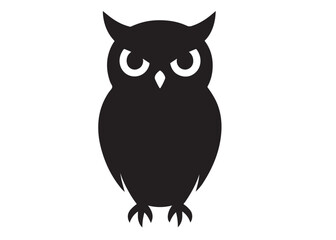 owl logo silhouette vector design, owl logo icon silhouette, tree branch night owl logo silhouette vector, owl silhouette vector style isolated on white background