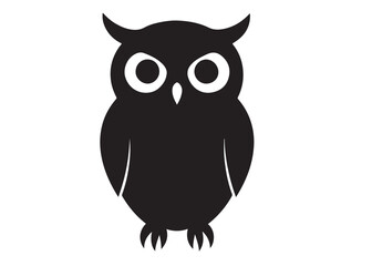owl logo silhouette vector design, owl logo icon silhouette, tree branch night owl logo silhouette vector, owl silhouette vector style isolated on white background