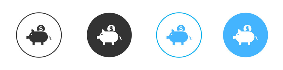 Piggy bank icon Editable flat style, illustration icons