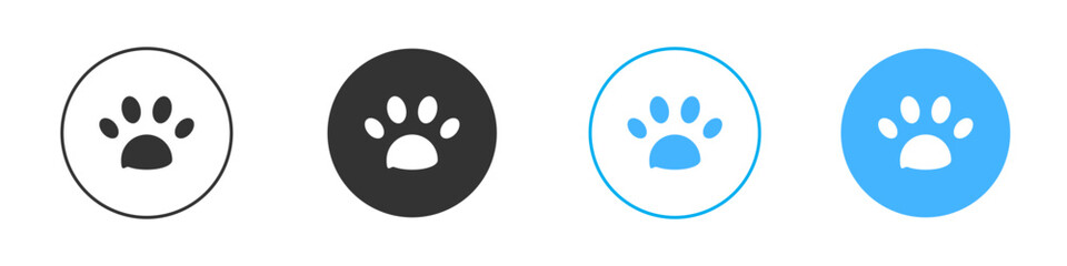 Fototapeta premium Paw icon Editable flat style, illustration icons
