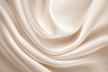 Fototapeta premium Close-Up of Smooth, Flowing Cream-Colored Fabric Creating Elegant Textures and Patterns for Fashion and Design Projects