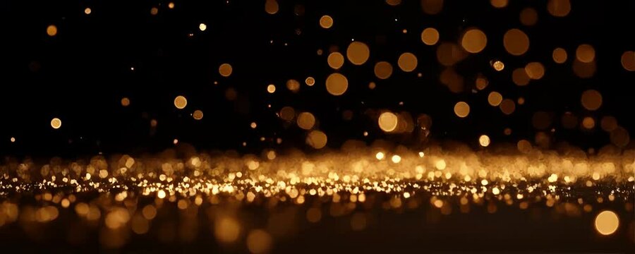 Golden Bokeh Lights Background Loop