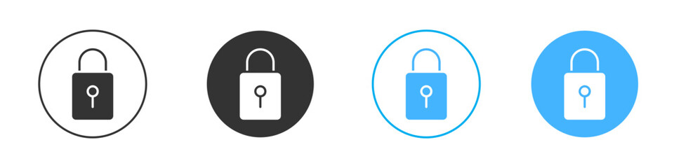 Lock closed icon Editable flat style, illustration icons