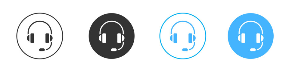 Headphones icon Editable flat style, illustration icons