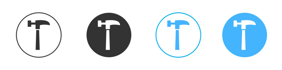 Hammer icon Editable flat style, illustration icons