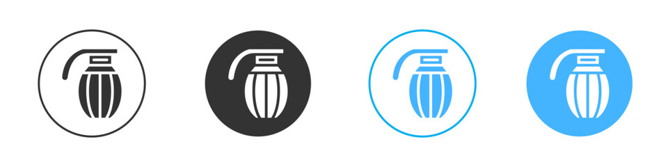 Hand grenade icon Editable flat style, illustration icons