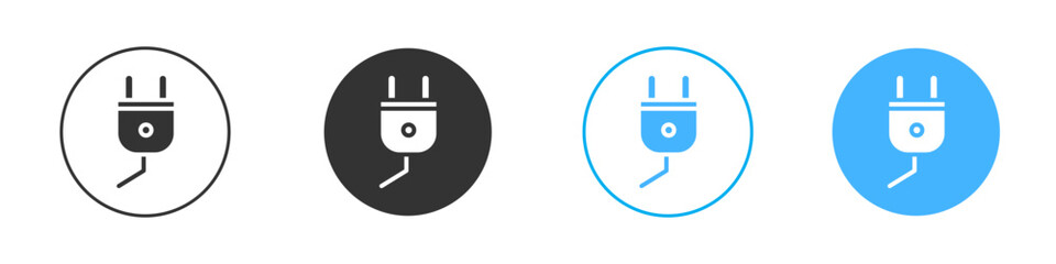 Electric plug icon Editable flat style, illustration icons
