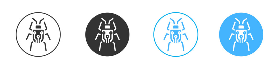 Computer bug icon Editable flat style, illustration icons