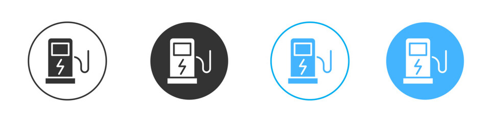 Charging station icon Editable flat style, illustration icons
