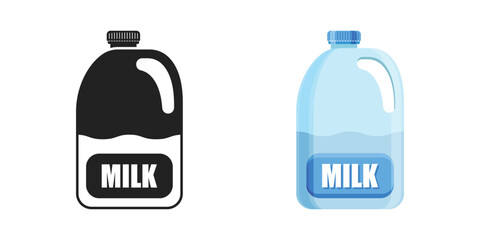 Milk bottle icon in flat style. Dairy product vector illustration on isolated background. Milky liquid sign business concept.