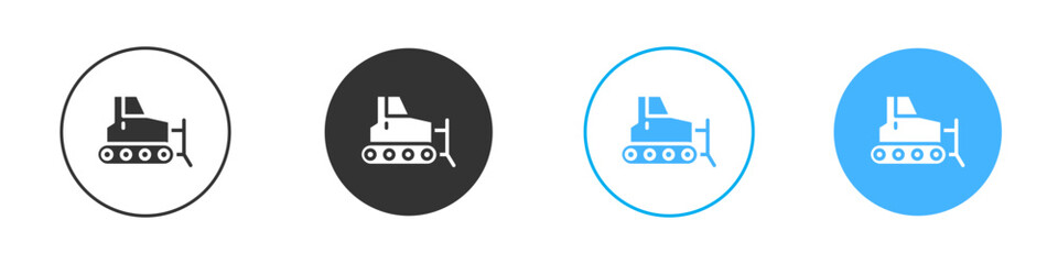 Bulldozer icon Editable flat style, illustration icons