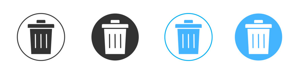 Bin icon Editable flat style, illustration icons