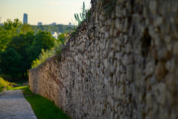 Remains of Historic Belgrade Fortress in Kalemegdan park in Belgrade, Serbia