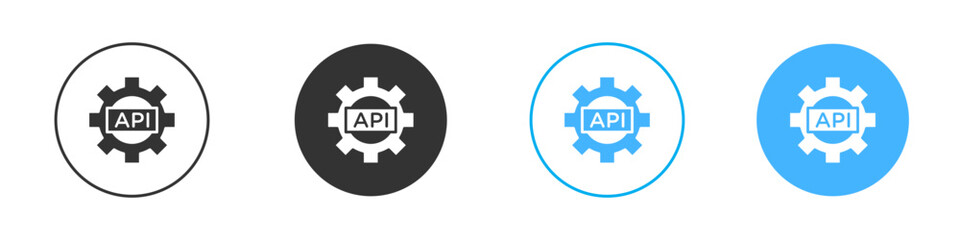 API icon Editable flat style, illustration icons