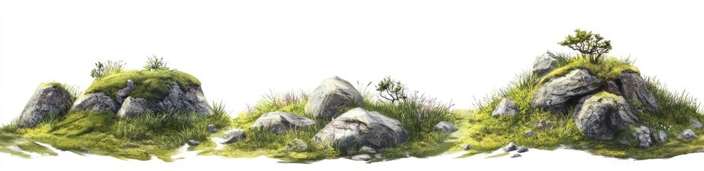 Rocky terrain with grassy patches