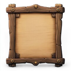 Wooden sign with weathered, ornate frame