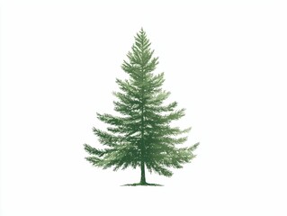 Obraz premium Evergreen Tree Illustration