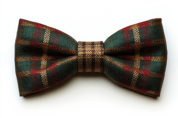 Plaid-patterned bow tie.