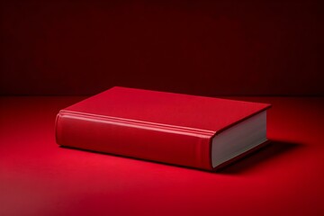 Solid Red Book on a Vibrant Red Background with Bold Elegance