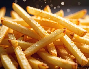 Freshly Fried French Fries CloseUp Generative AI
