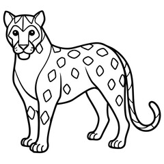 Sapphire Leopard Outline Vector