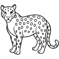 Sapphire Leopard Outline Vector