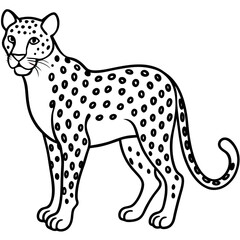 Sapphire Leopard Outline Vector