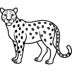 Sapphire Leopard Outline Vector
