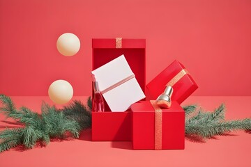 Christmas Sale of Beauty Products with Festive Holiday Elegance