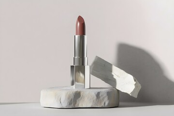 Editorial Mockup for Advertising Beauty Care and Lipstick Elegance