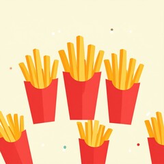 Minimalist French Fries Composition Versatile Layout for Social Media Generative AI