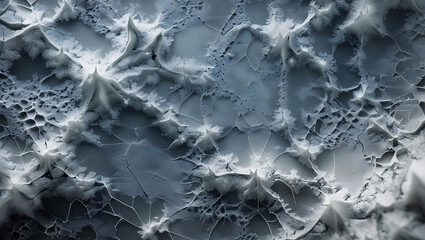 Naklejka premium Abstract Monochromatic 3D Cellular Network Texture, Microscopic Relief Background