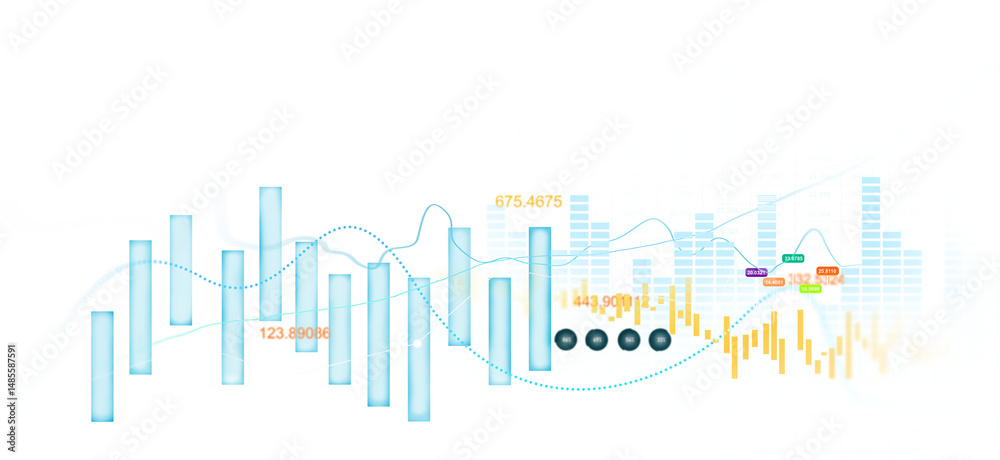 Aufkleber Business growth graph chart PNG.Analyzing sales data and financial report.Financial marketing graph grow chart. Arrow up with graph corporate future growth plan.	