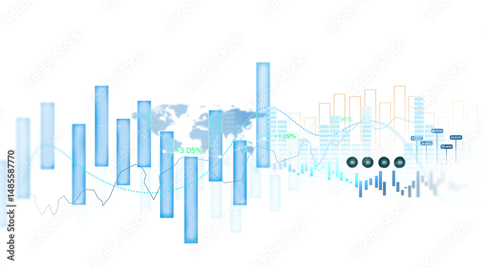 Poster business growth graph chart png.analyzing sales data and financial report.financial marketing graph 