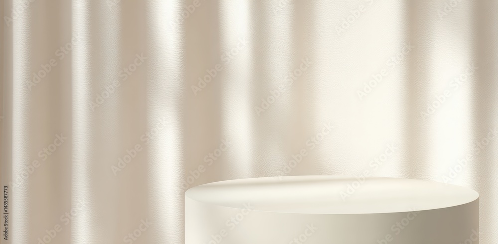 Poster minimal abstract background for professional product presentation with soft fabric drapery and smoot