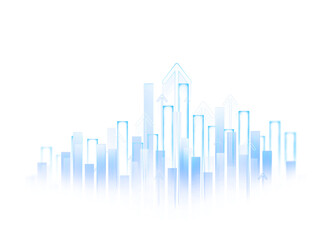 Business growth graph chart PNG.Analyzing sales data and financial report.Financial marketing graph grow chart. Arrow up with graph corporate future growth plan.	